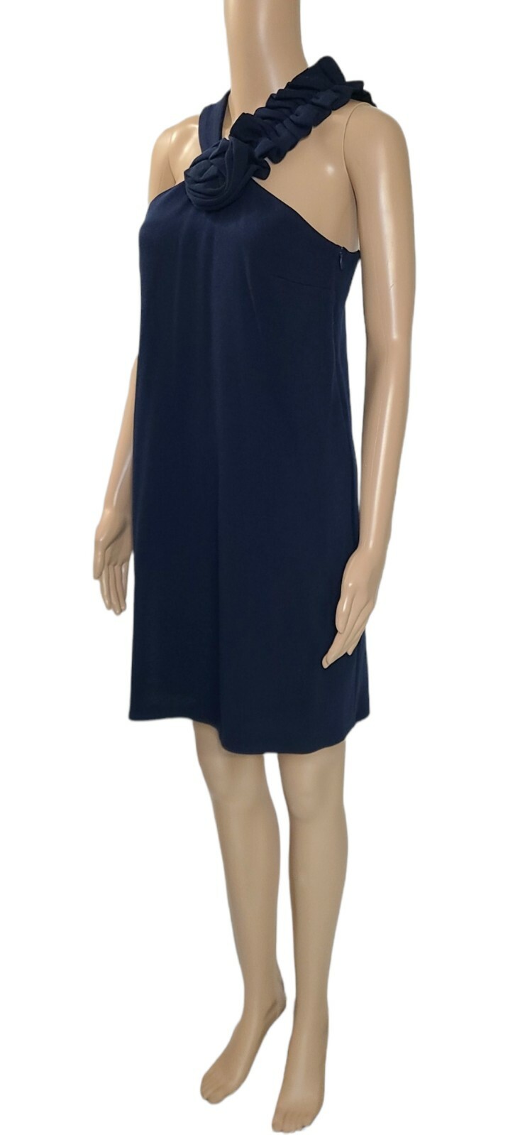 VOOM by JOY HAN Navy Blue Rosette Halter Neckline Mini Dress Sz M