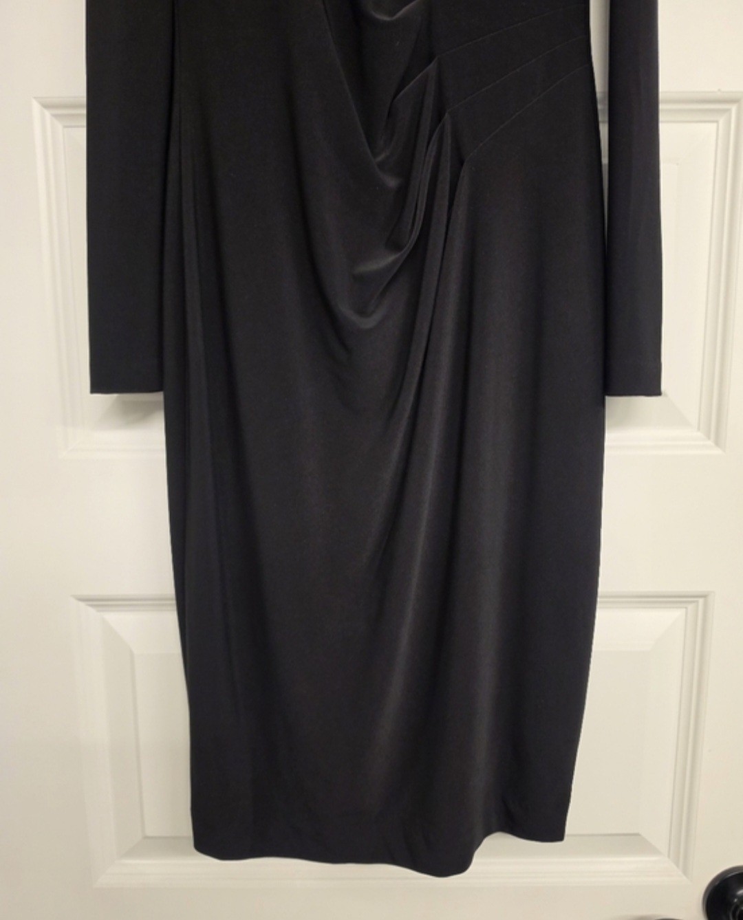 CACHÉ Vintage 2013 Black Cold Shoulder Long Sleeve Sparkle Rhinestone Midi Dress