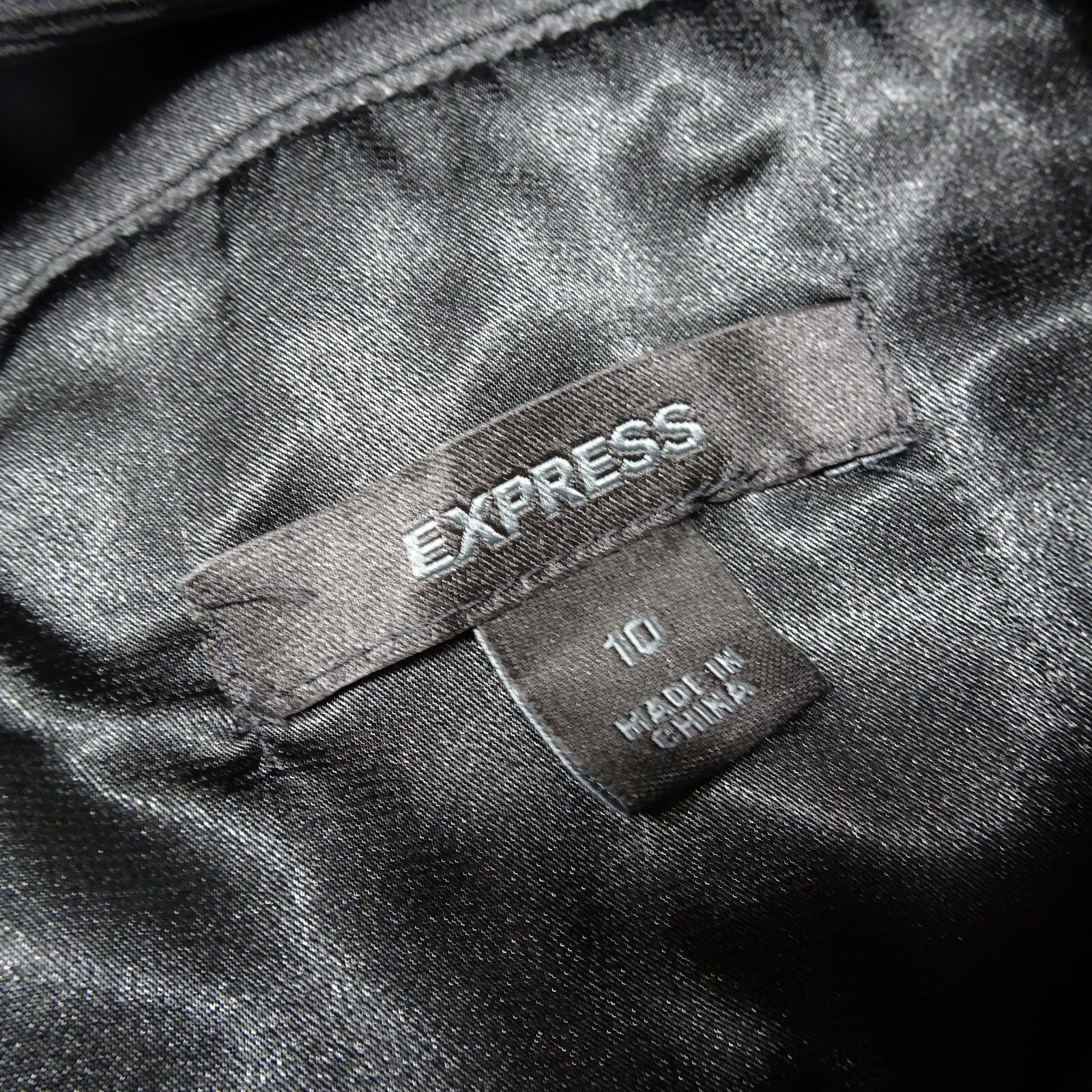 Express Size 10 Black Silk Blend Ruffled Deep V Neck Cut Sleeveless Dress