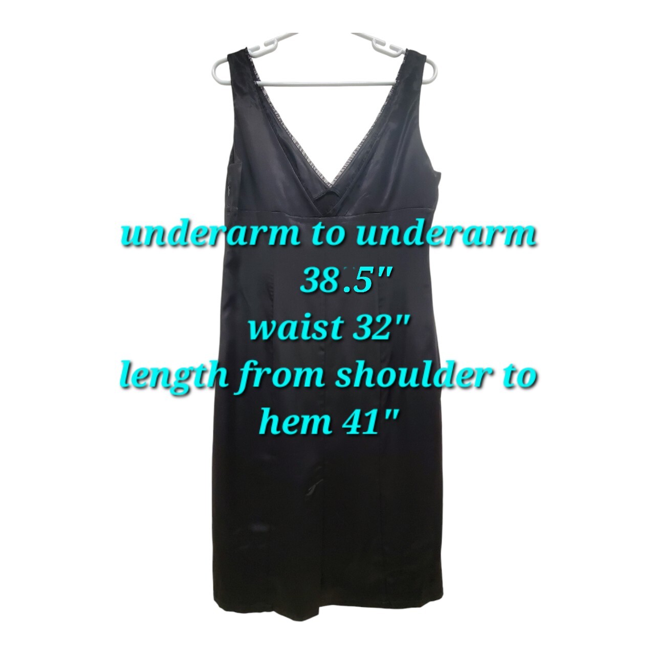 Sz 42 US 12 New Chic Star Little Black Dress Double V-Neck Simple Classic