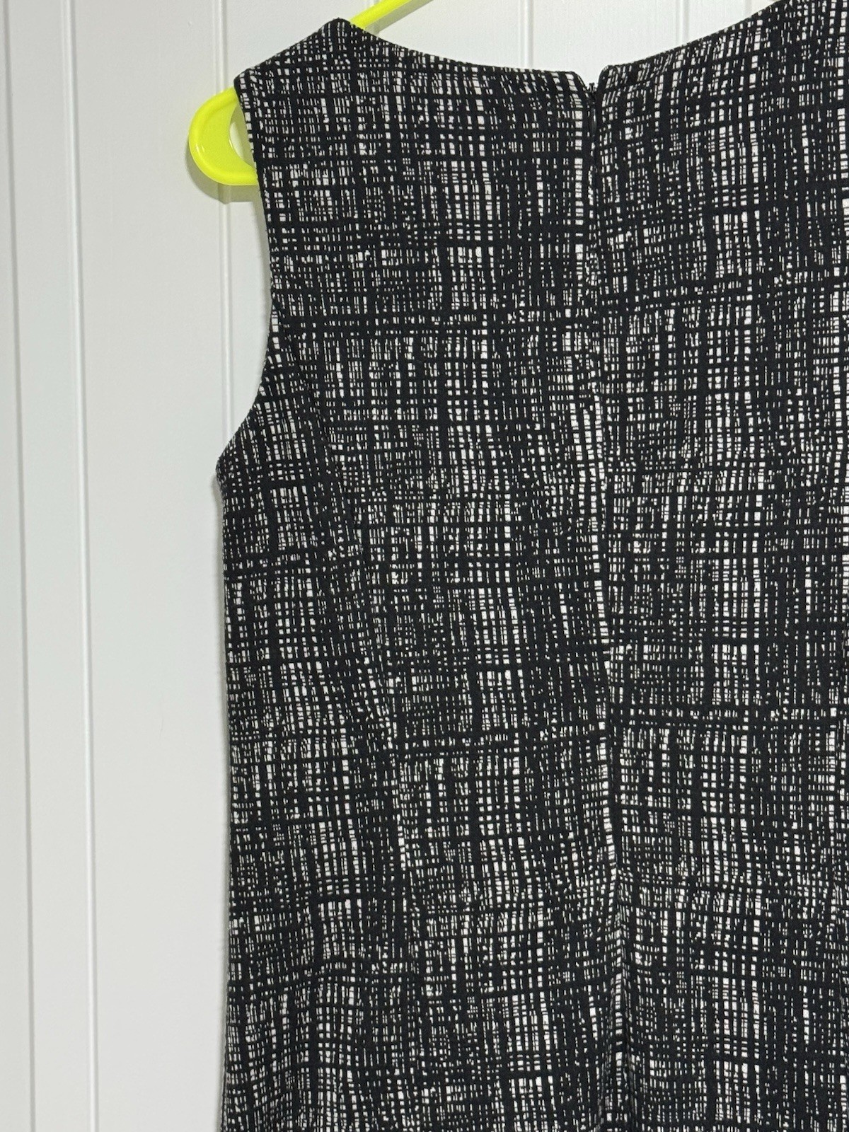 Coldwater Creek Sleeveless Check Ponte Knit Dress Size 6 Black White