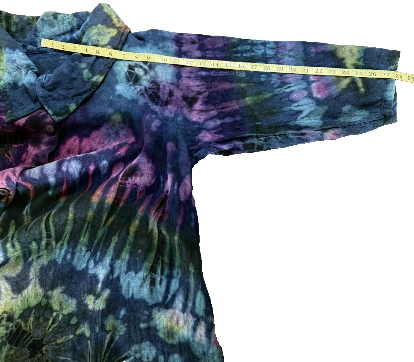 Tucan Hand Tie Dye Trapeze 100% Cotton Jacket Coat Dress Mesilla, NM Women’s L
