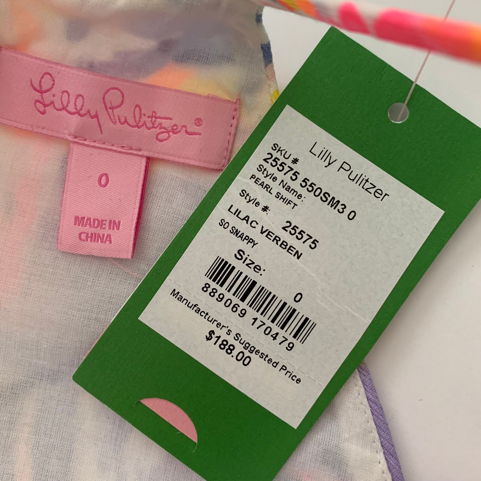 NWT Lilly Pulitzer Pearl Shift Dress Lilac Verbena So Snappy sz 0 Zipper Charm