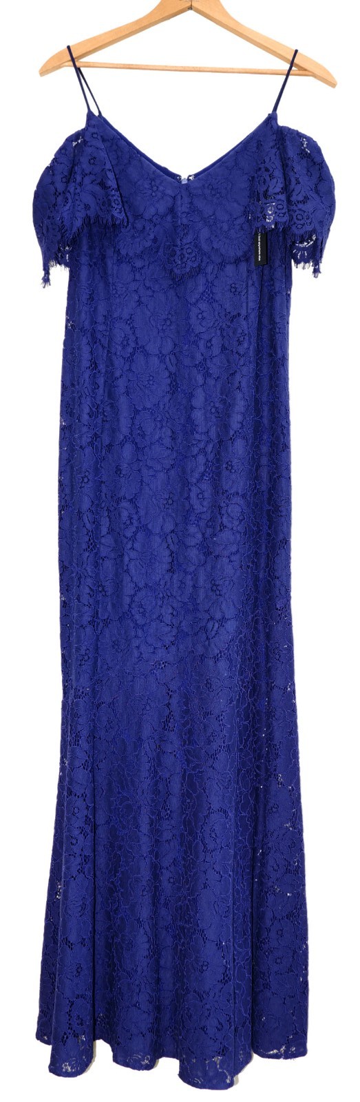 RARE NEW Lauren Ralph Lauren Women’s Lace Off-the-Shoulder Gown 10 Blue Formal