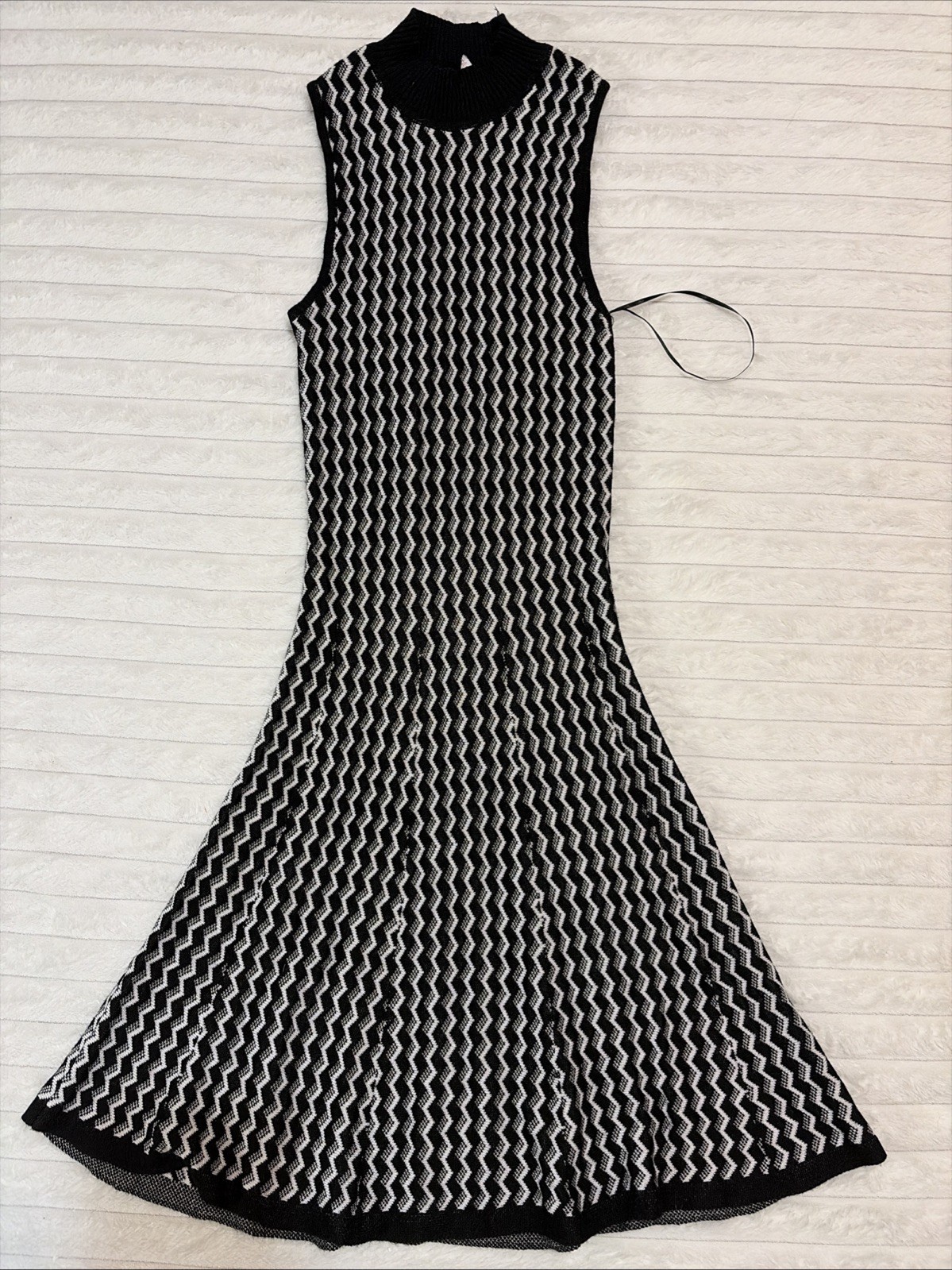 Candies Sleeveless Sweater Dress Black And White Chevron Small