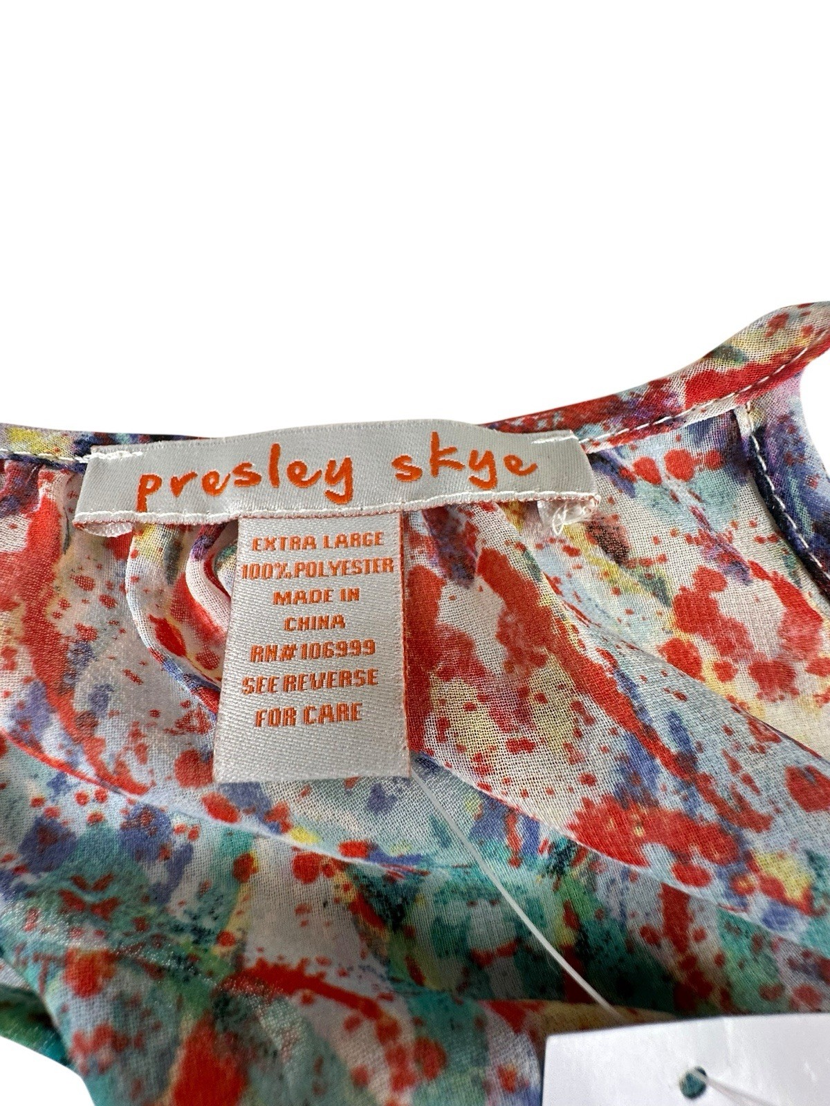 Presley Skye Multicolor Silk Sleeveless Blouson Dress Boho Resort Party Sz XL