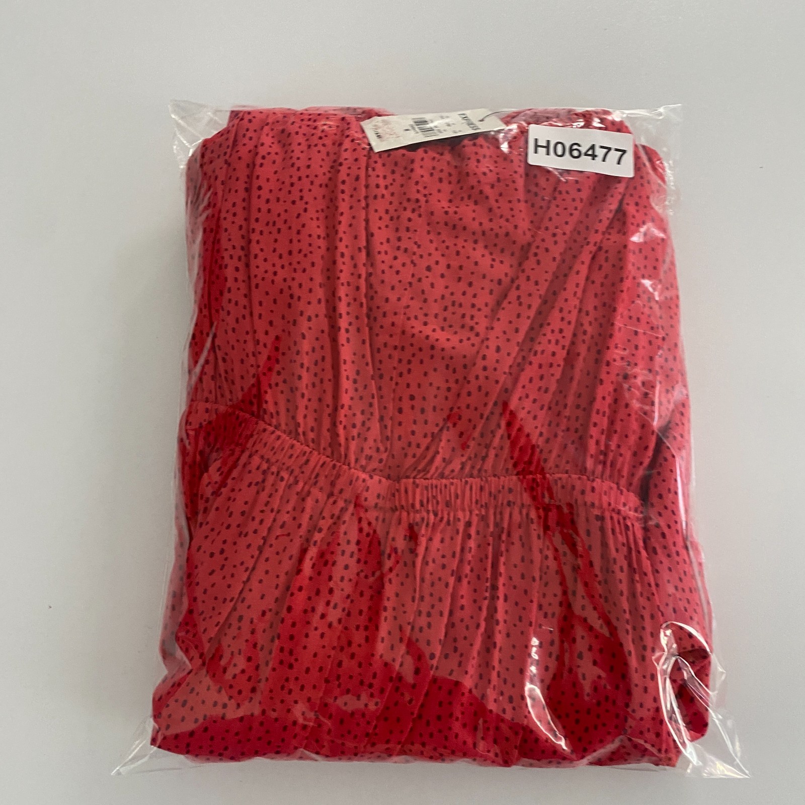 Express Ruffle Maxi Dress Size Medium Hi Low Hem Red Black Polka Dot