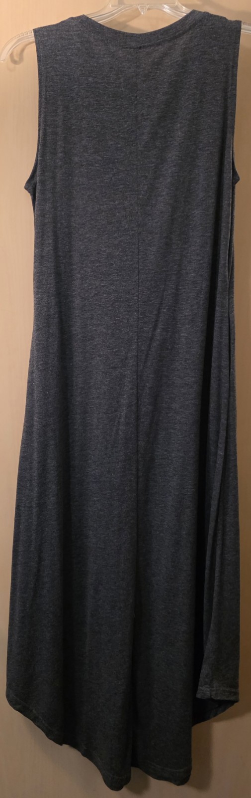 Good Vibes Rainbow Graphics Sleeveless Gray Maxi Dress M w/Pockets