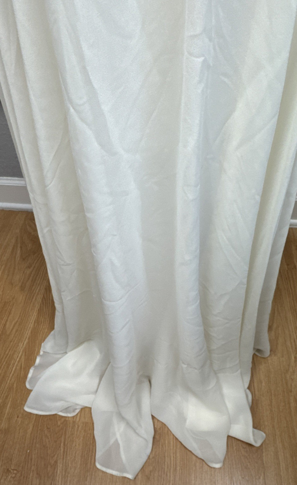 Women’s Ivory Cream Lace Bead Accent Maxi Dress Cottagecore Bridal Elegant