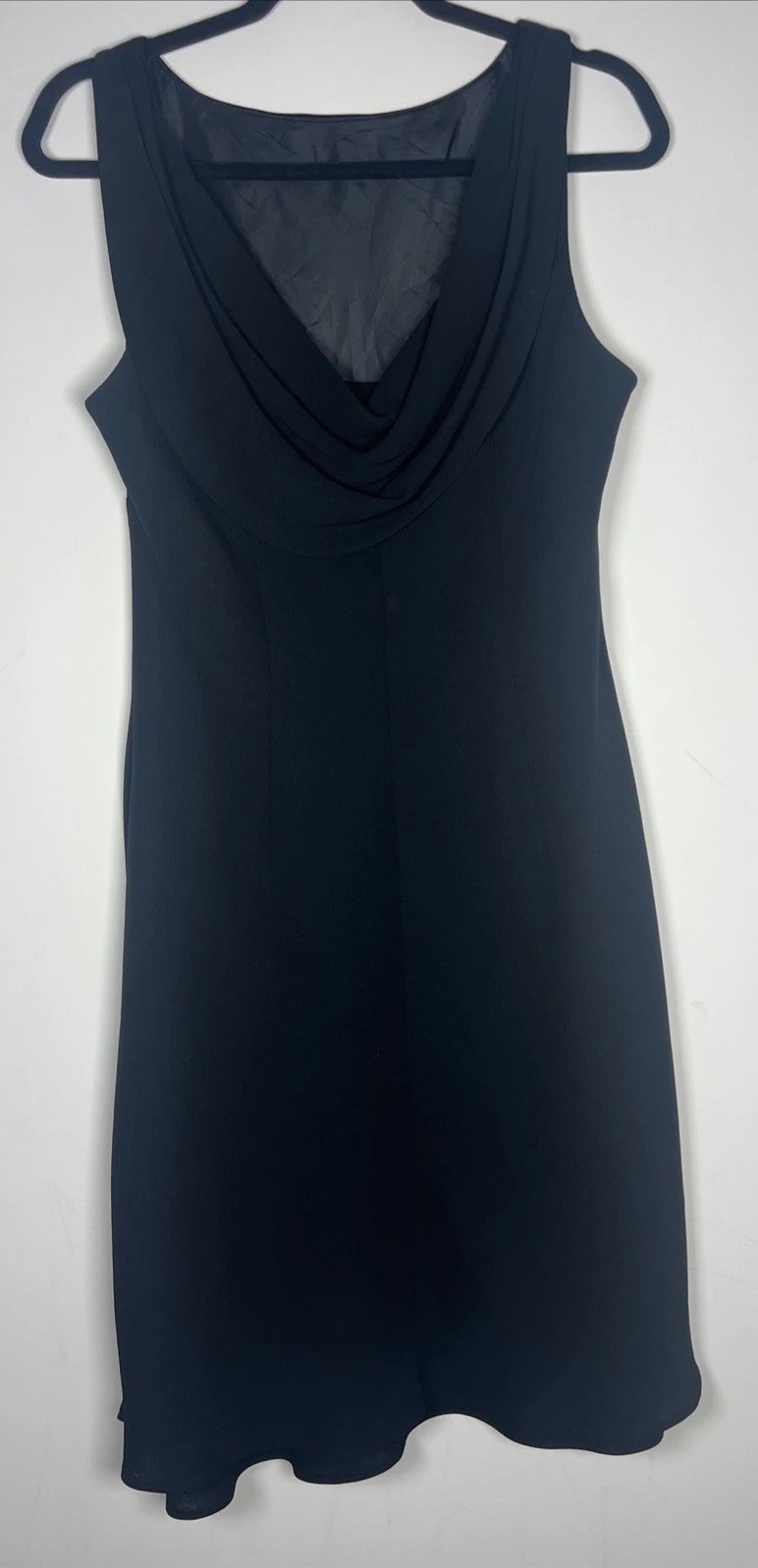 Evan Picone Women’s Knee Length Black Sheath Dress With Draped Back Size 16
