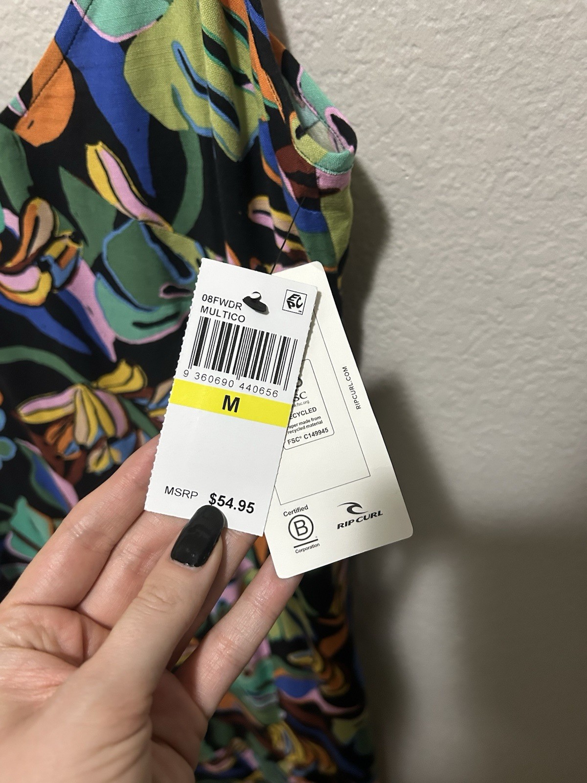 NWT Rip Curl Sunset Luau Midi Dress Medium Tropical Floral Beach Boho Surf