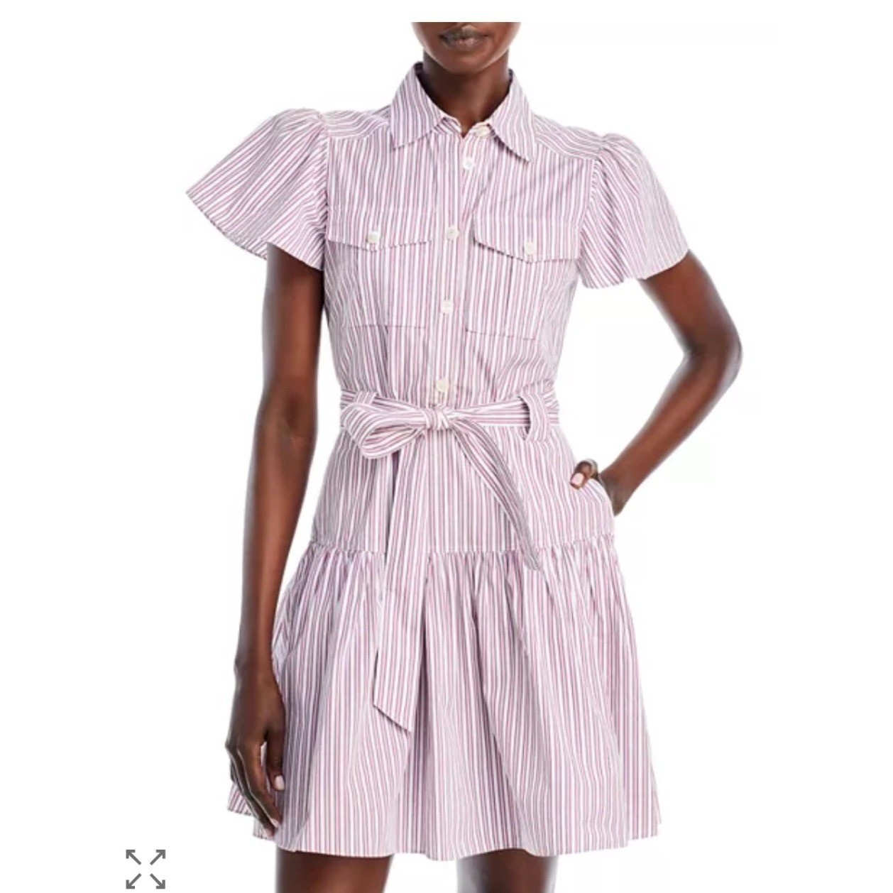 Derek Lam 10 Crosby Pei Cotton Utility Shirtdress Striped Preppy Nautical beach