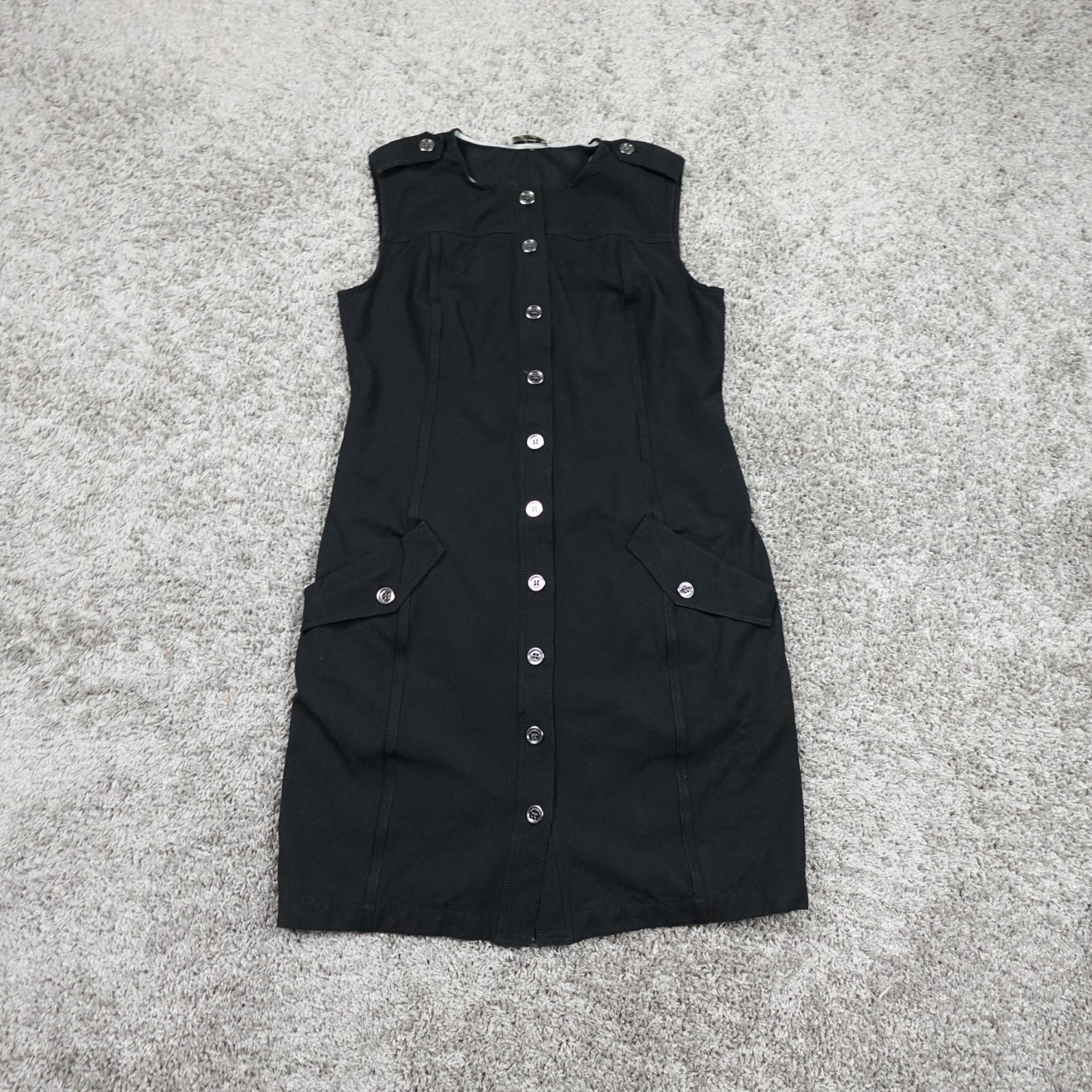 Burberry Brit Black Dress Womens Small Size 2/4 Black Button Down