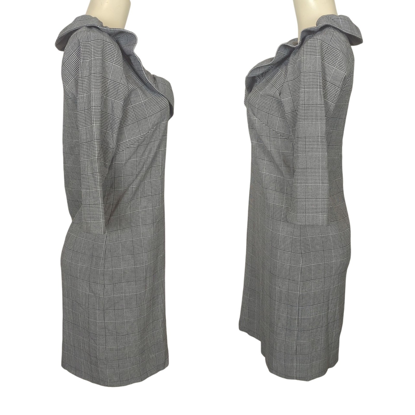 Gretchen Scott Dress black white size 0 / 2 Shrimp Wall Street Ruff Neck