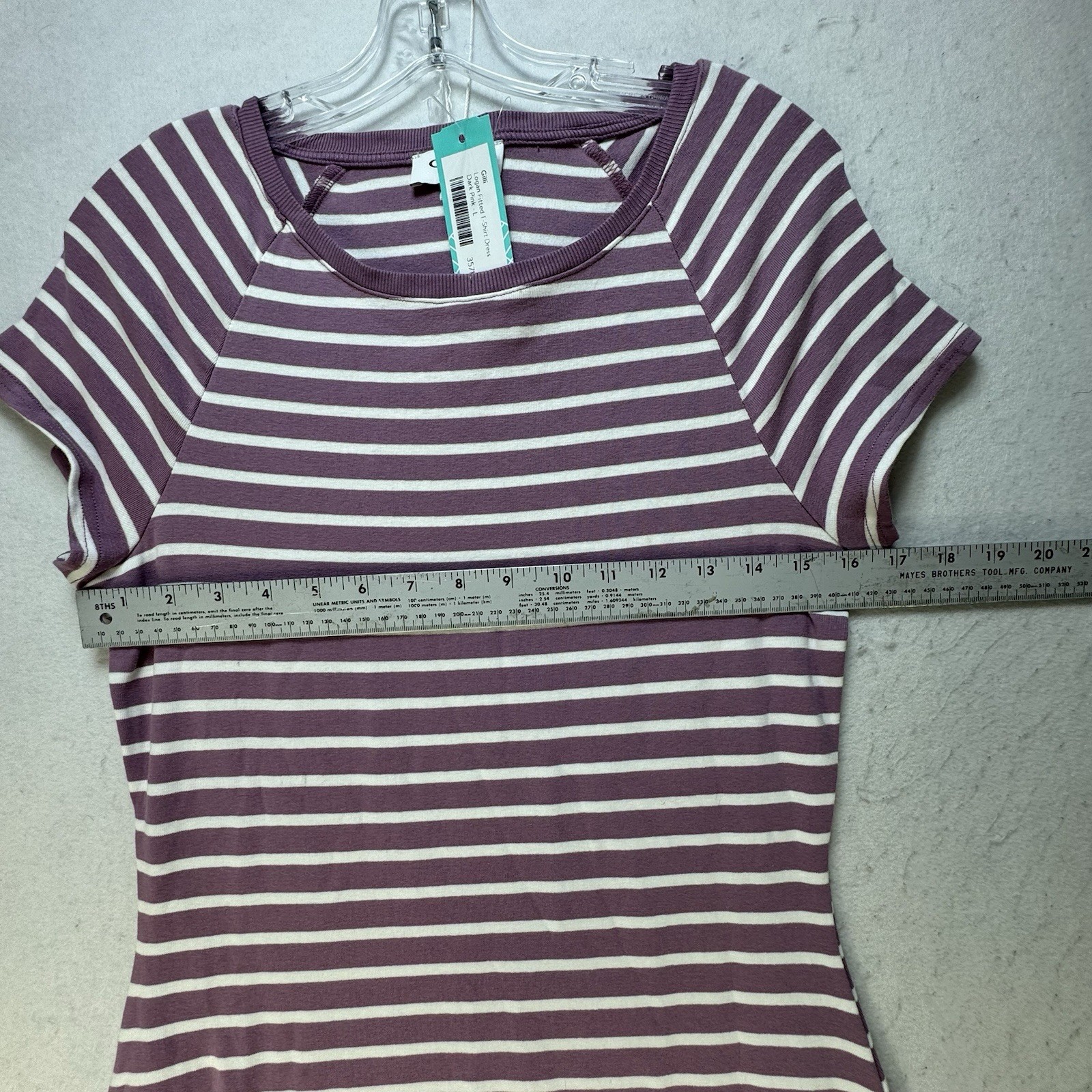 NWT Gilli Size Large Fitted Bodycon T Shirt Maxi Dress Purple Striped Stitchfix