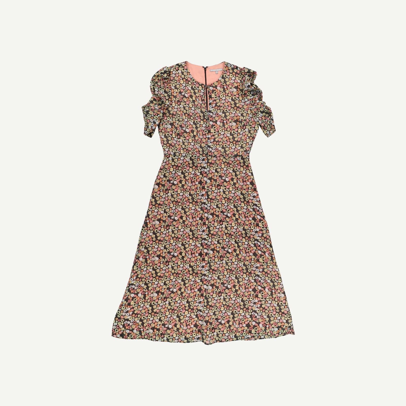 Oliver Bonas Womens Multi Coloured Zigzag Midi Dress Size 8