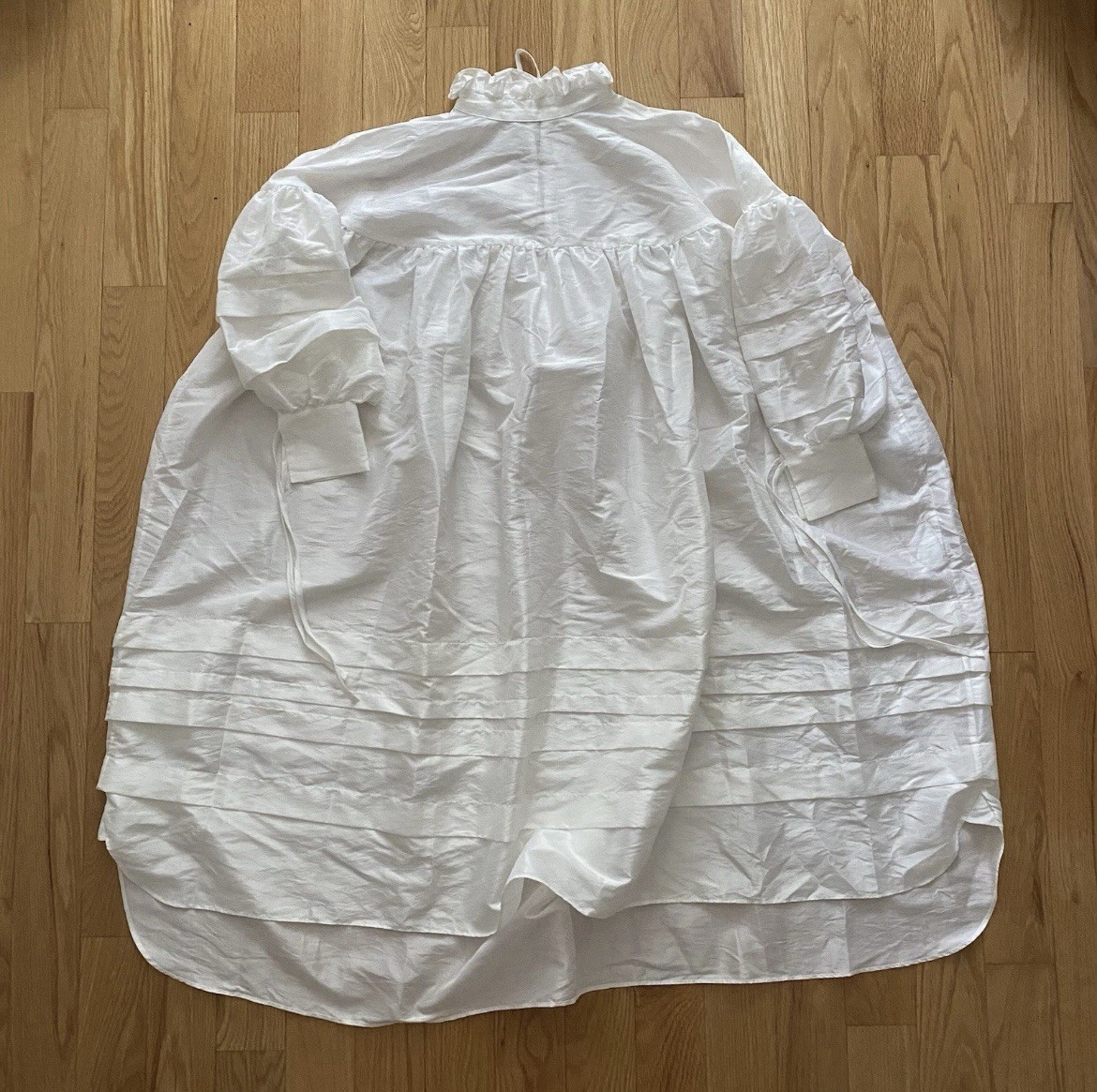 Cecilie Bahnsen Alberte Ruffle Neck White Shift Dress US 2 UK 6 NWOT