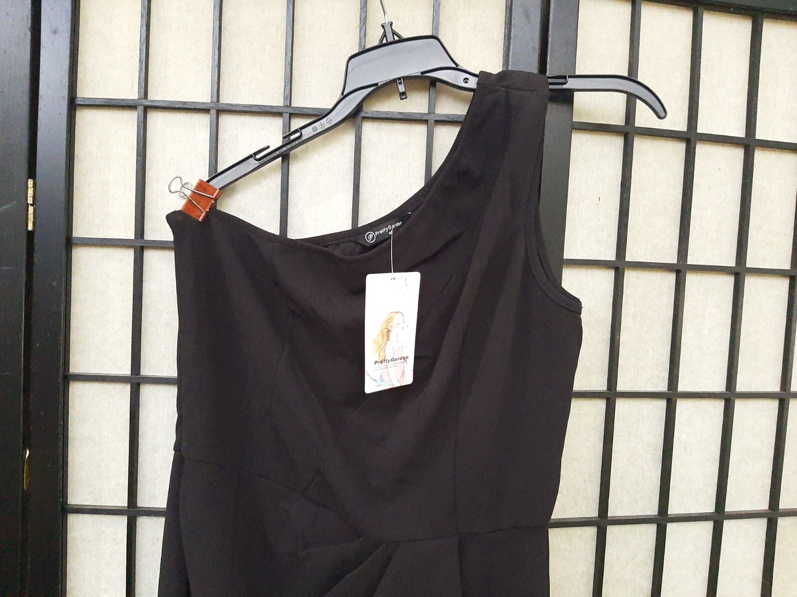 Black One Shoulder Cutout Ruched Slit Wrap Bodycon Dress Medium