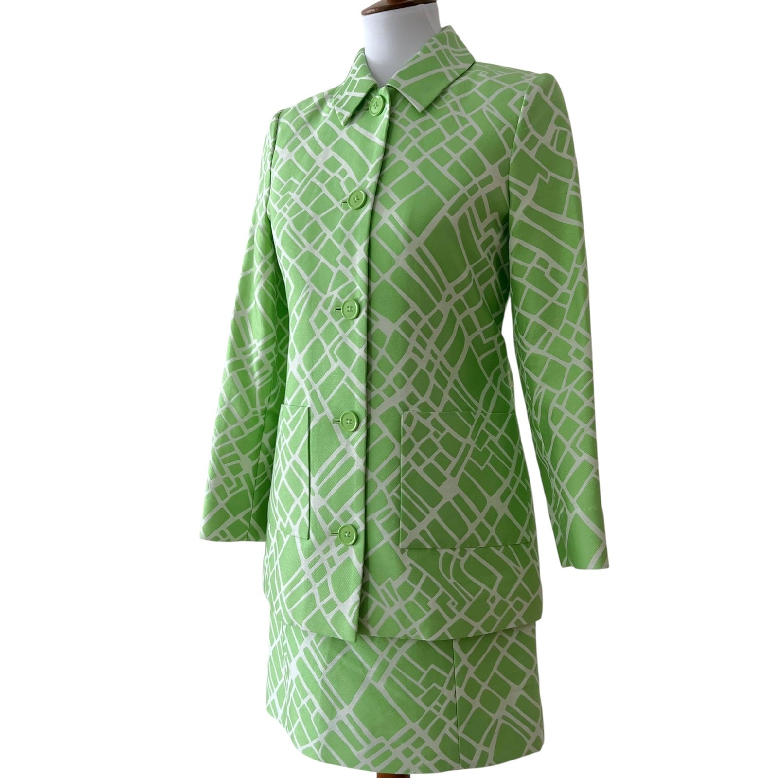 Vintage Small Dress Petite Blazer Set Extra Small Silk Formal Suite Retro MOB