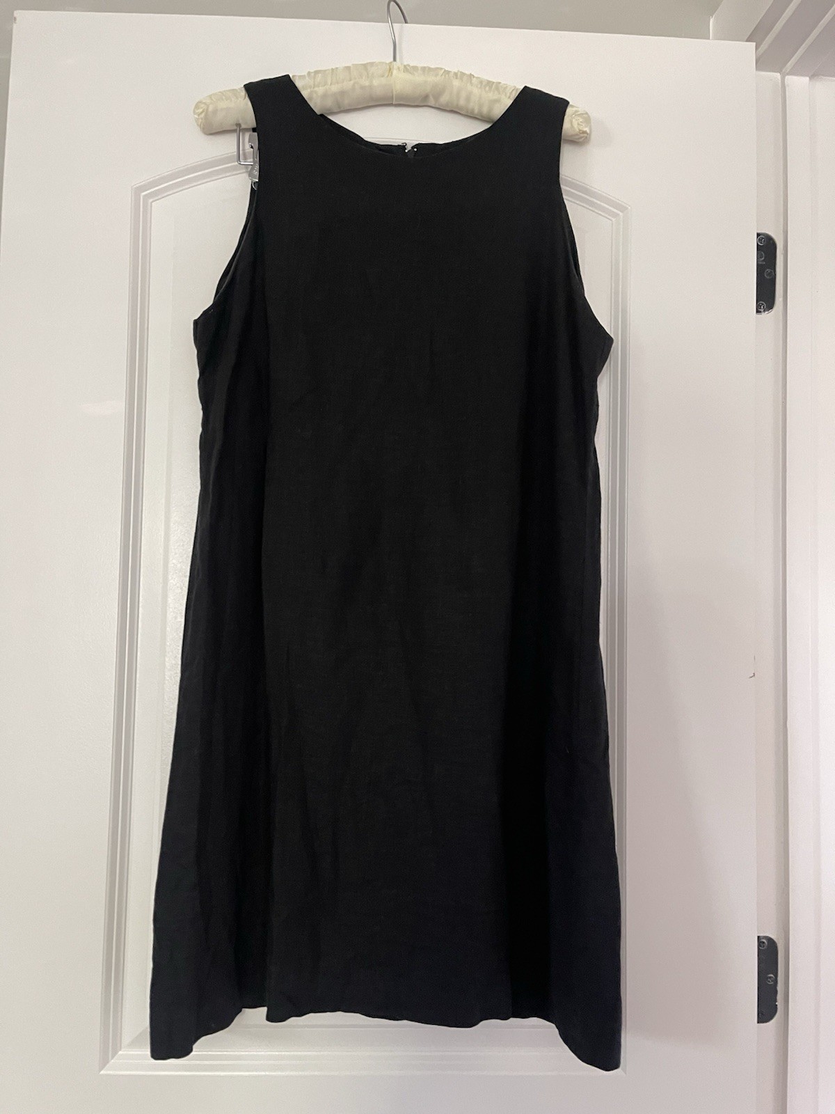 Vtg 90s Dianne B. New York Black Linen Blend Shift Dress Sz 10 Minimalist Outfit