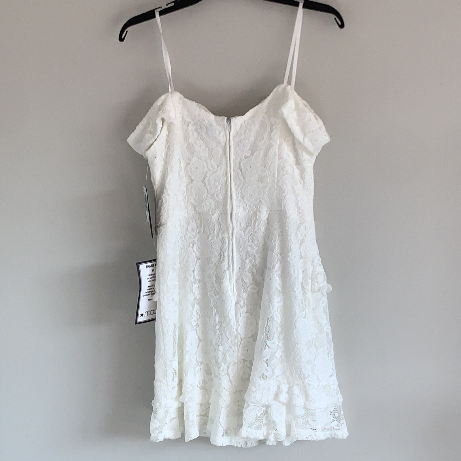 City Studios Juniors Off-The-Shoulder Lace Dress Ivory Size 11