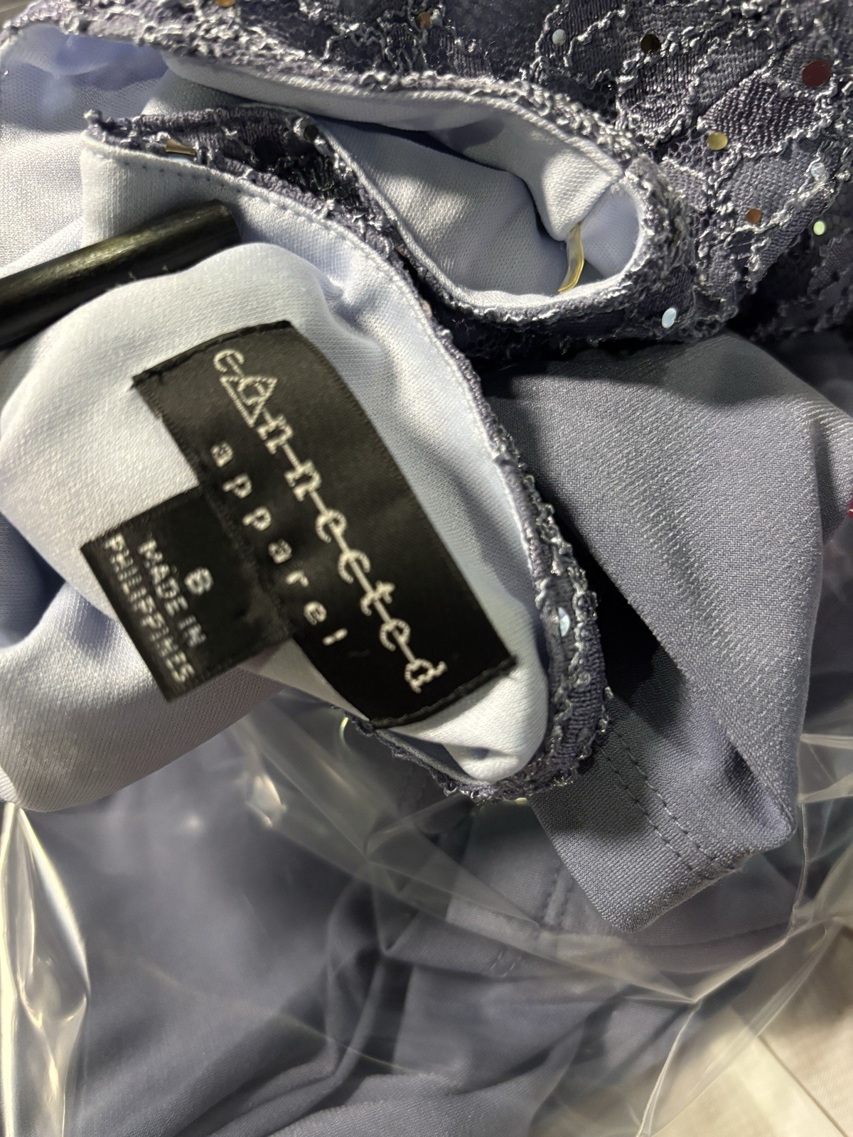 connected Apparel Women’s Silver Sequen Dresssequin dress gray 8