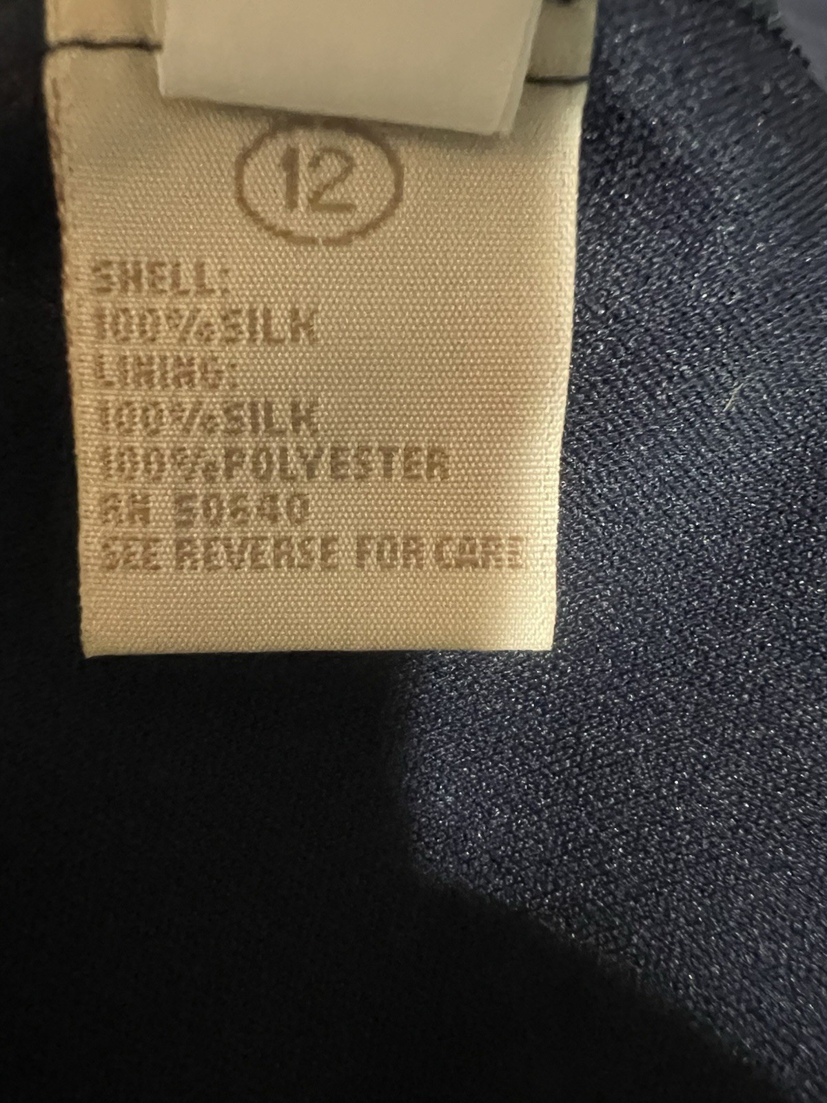 Jonathan Martin Studio Vintage Y2K Silk Navy Asymmetrical Hem Dress Size 12 New