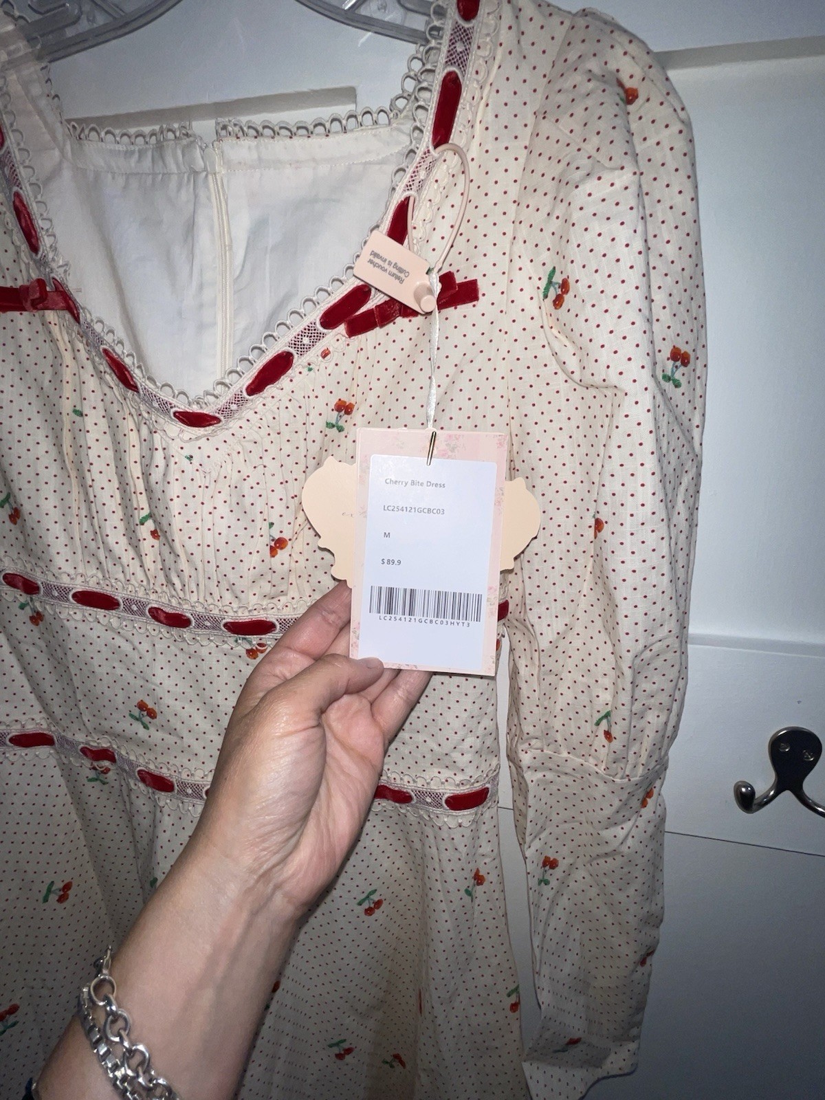 LaceMade Cherry Bite Dress Size Medium NWT!