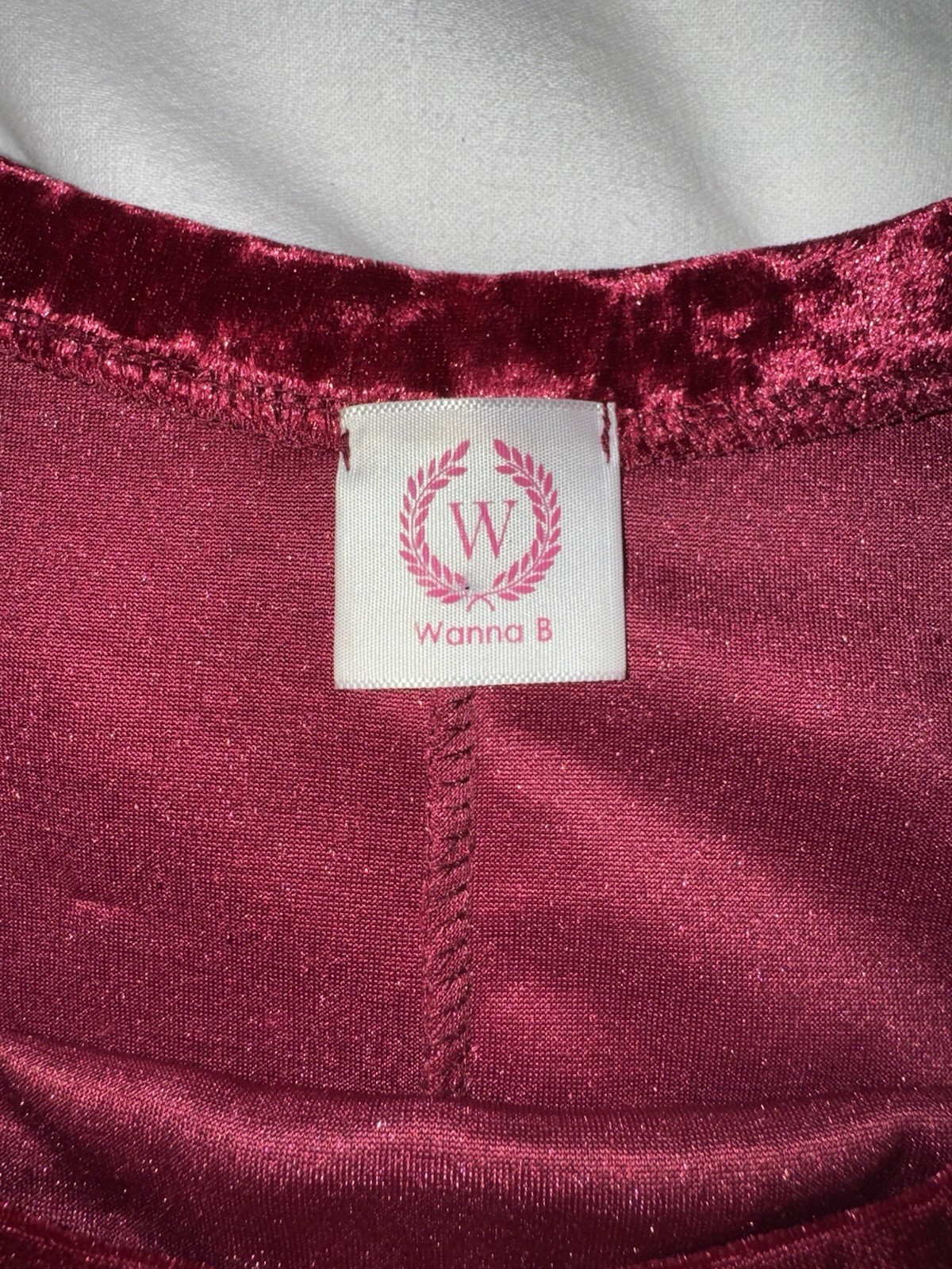 Wanna b Red Velvet Long Sleeve Dress Small