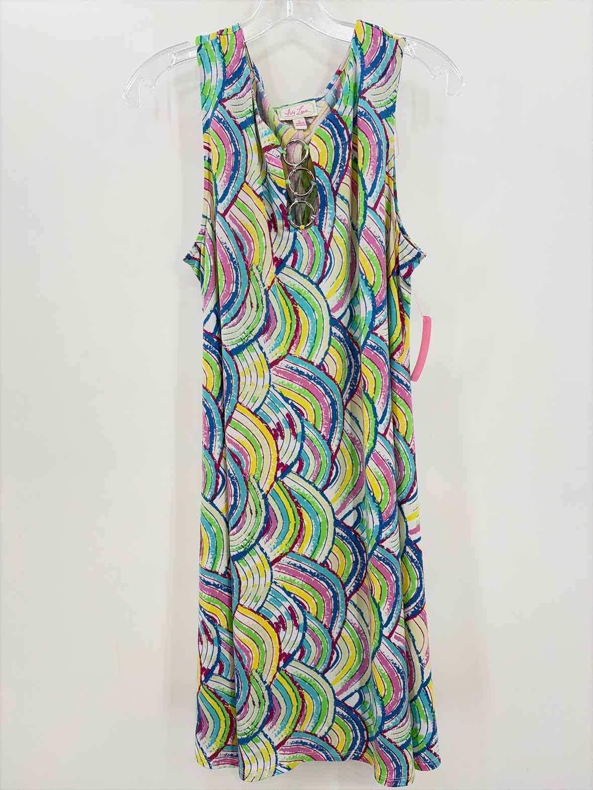 Pre-Owned Ivy Lane Blue Size Large Knee Length Sleeveless Dress