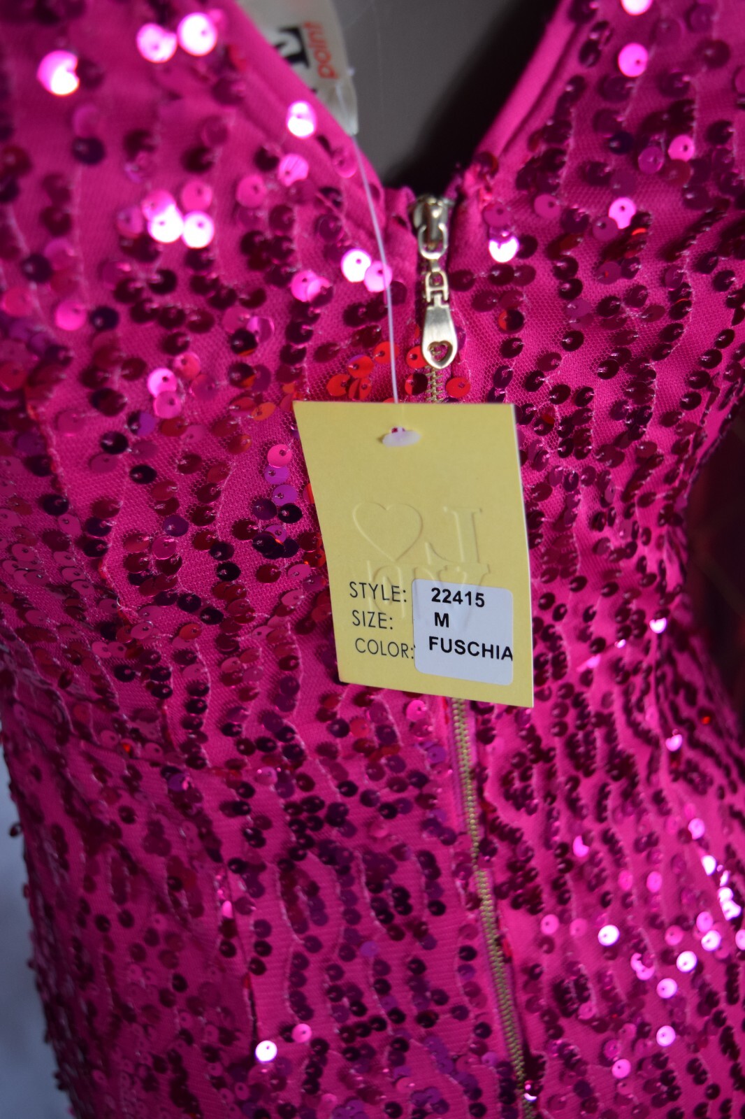 Women Fringe Sequin Beaded Fuschia Dress, Size M, NWT
