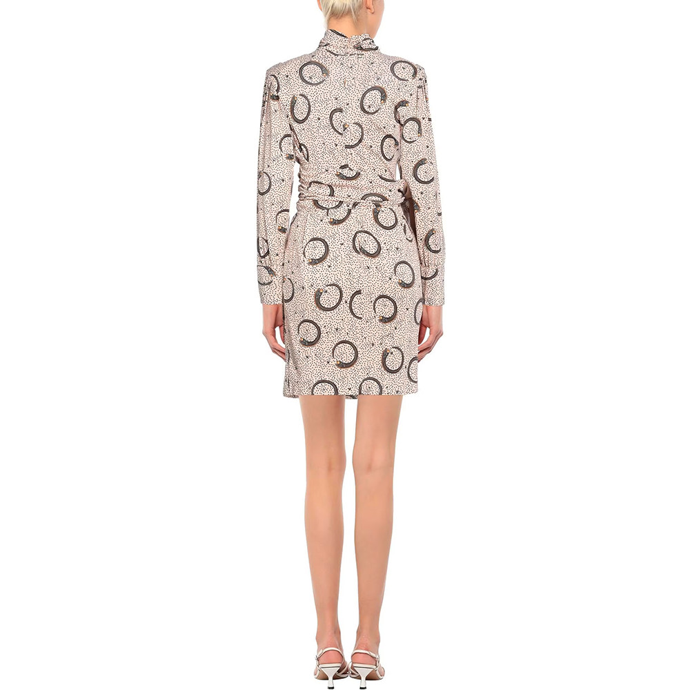 CAVALLI CLASS Dress Sash Waist Snake Print Belted Dress Pink Size 40 RP £622.00