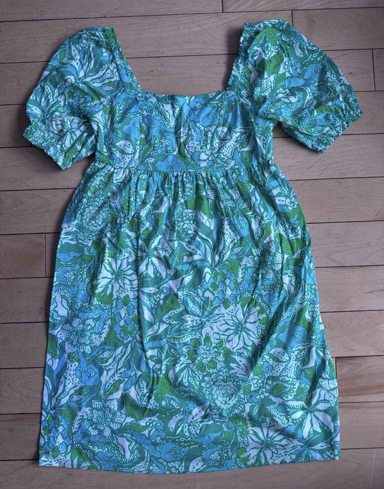 Lilly Pulitzer Delaney Short Sleeve Dress Botanical Green Safari Sangria Size 00