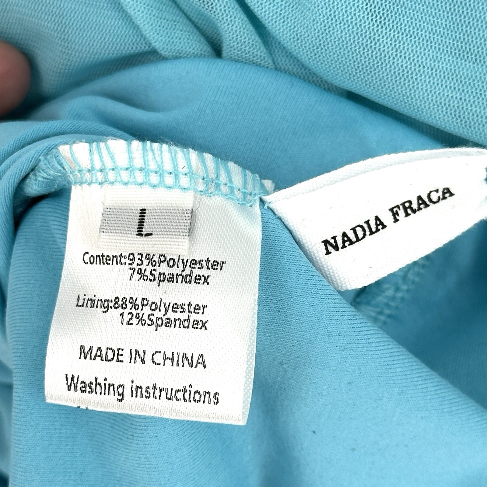 Nadia Fraca Ruched Strapless Mini Dress Turquoise Bodycon NWT L
