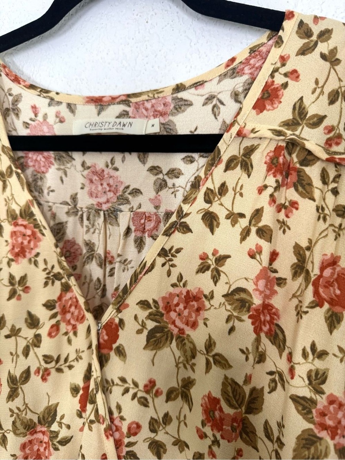 Christy Dawn The Simple Dawn Midi Dress Buttercream English Rose Floral Medium