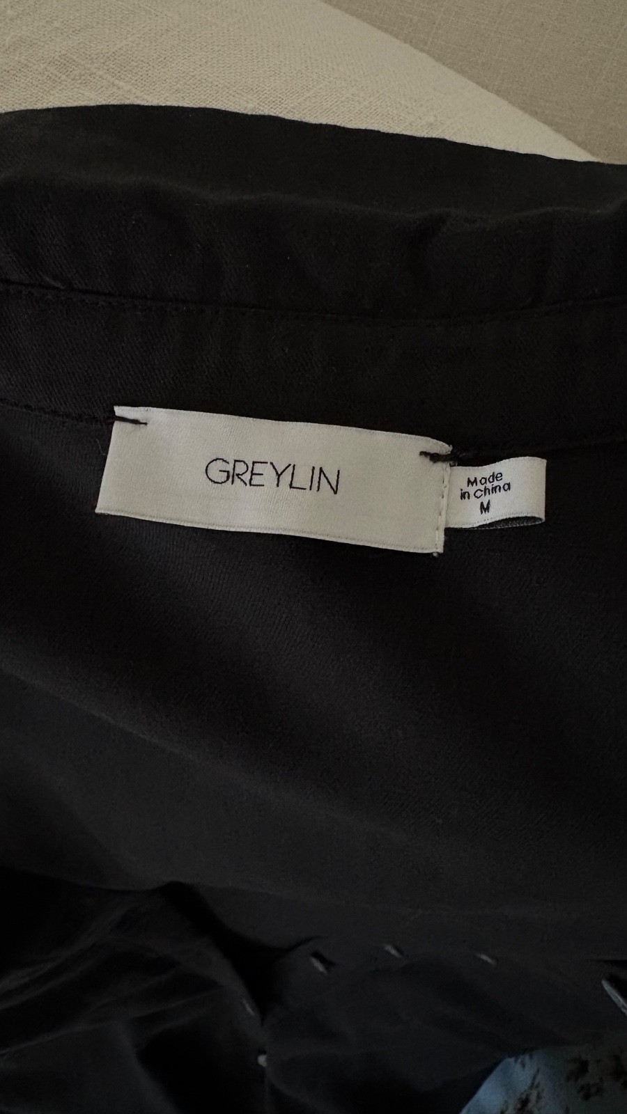 Greylin Black Button Up collared Dress w/ Side Pockets