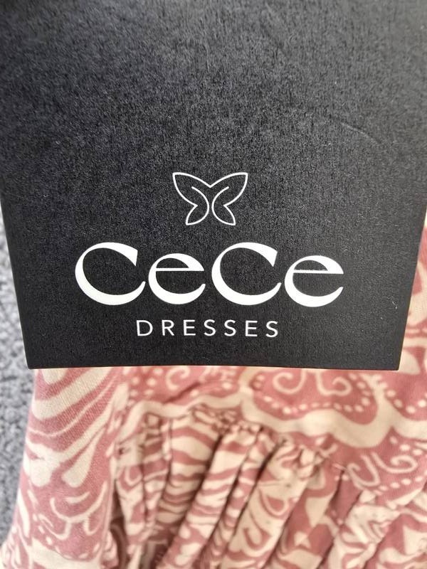 CeCe Linen Blend Sleeveless High-Low Maxi Dress Women’s S Mocha Back Zip Closure