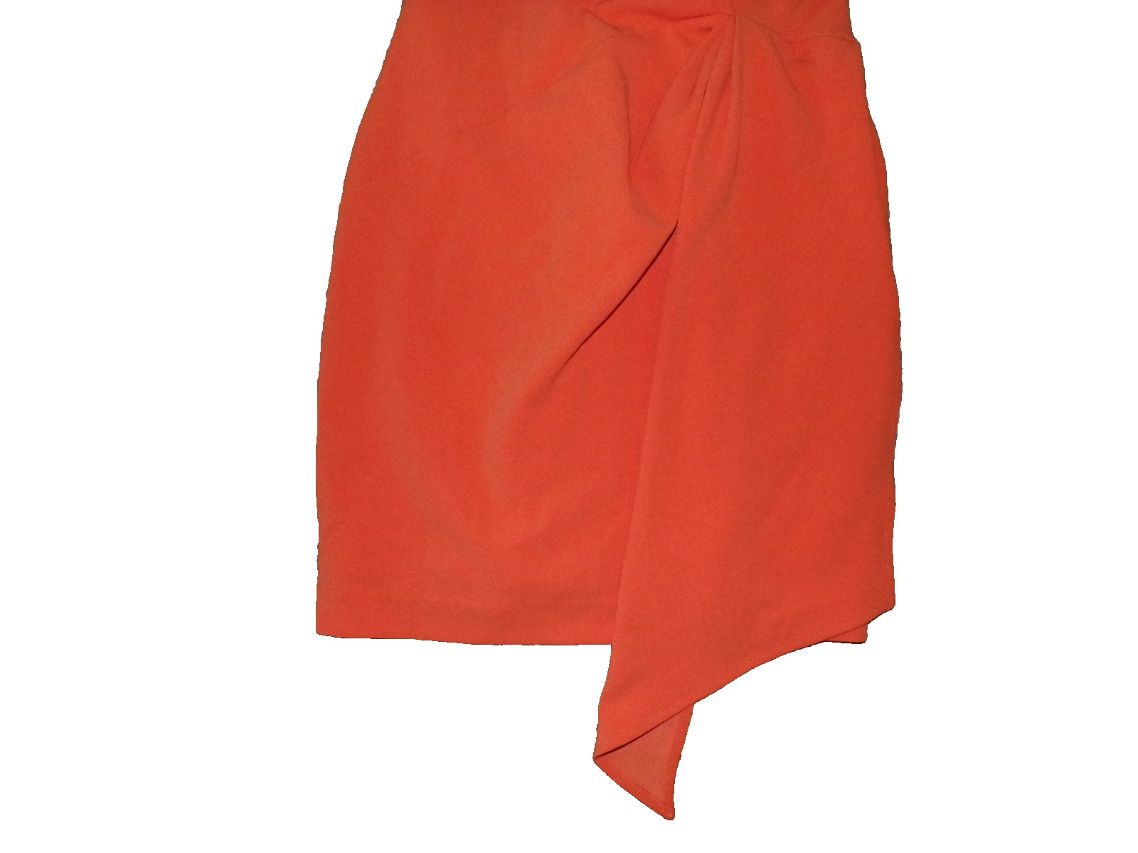 Belle Badgley Mischka Dress Devin Stretch Crepe Short Sleeve Orange Size 8