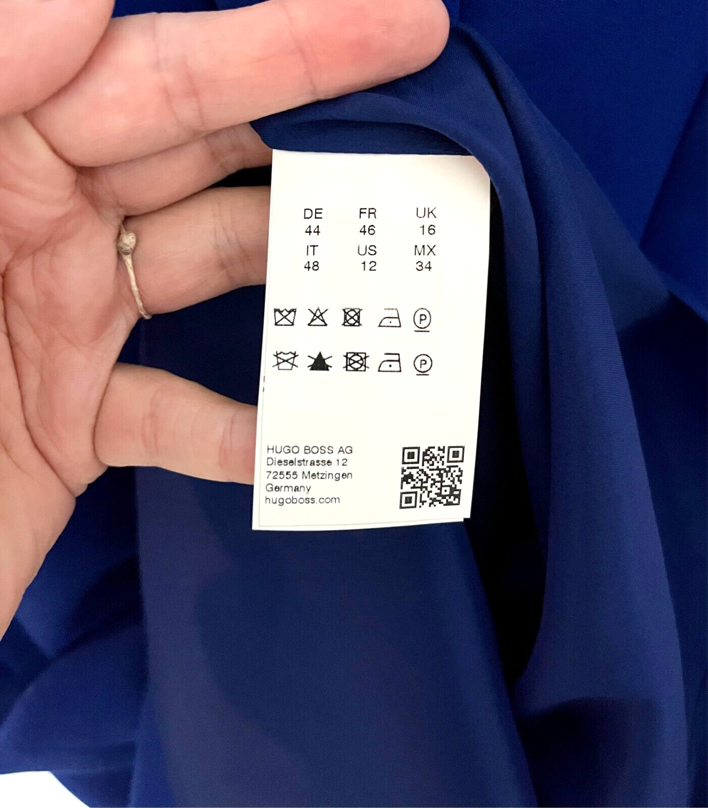 NWT Hugo Boss Daladi Sleeveless Blue Sheath Dress Size 12