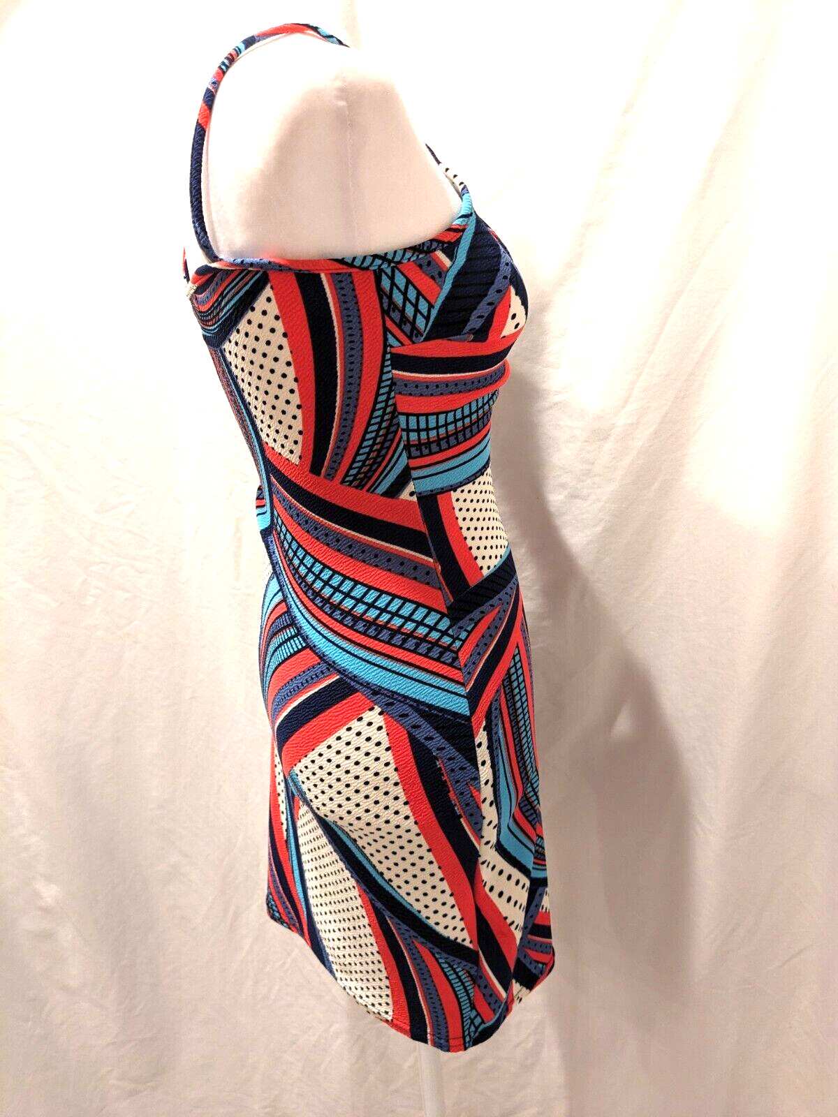 Boohoo Womens Cami/Sheath Shapely and Strapy Abstract Colorful Dress Sz: 4 Artsy