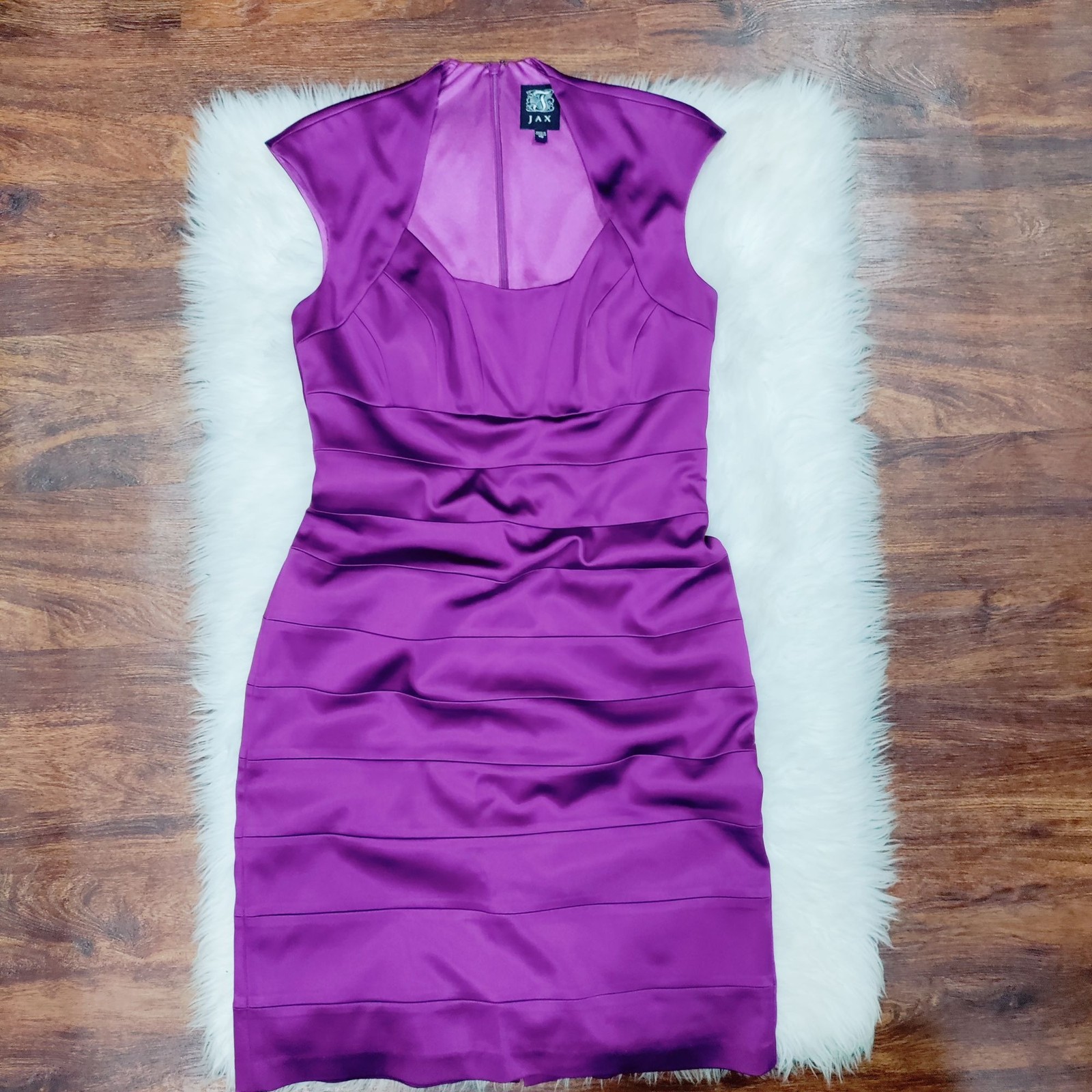 Jax Women’s Purple Sleeveless Polyester/Nylon Blend Sheath Dress Size 10