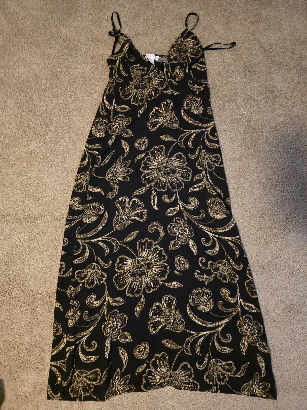 Monteau Los Angeles Black And Gold Dress Size Medium M