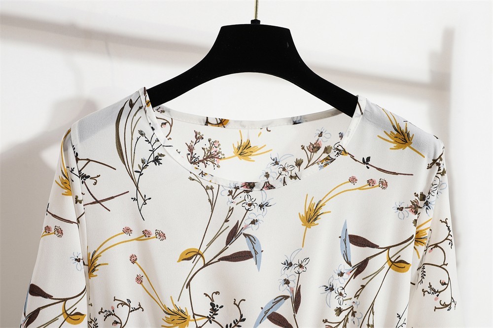 Spring summer Women Maxi dress Long sleeves Printed–M–Chest: 40 inches