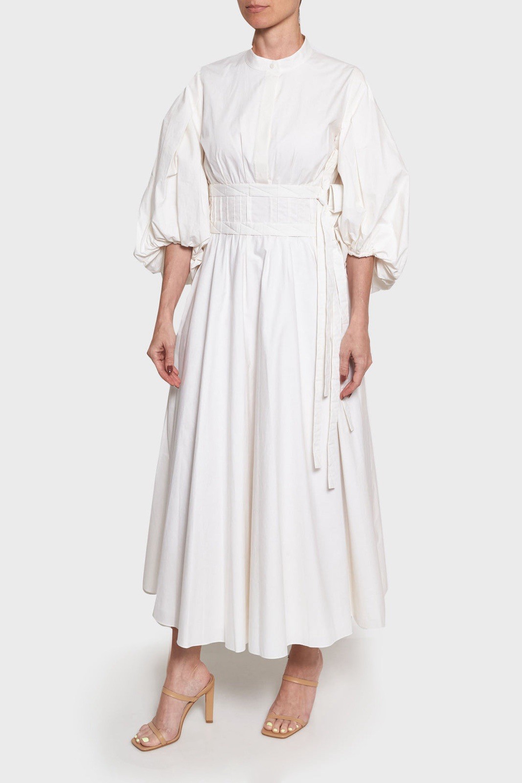 ROKSANDA Madalena Dress Volume sleeve WHITE A-line Flared dress