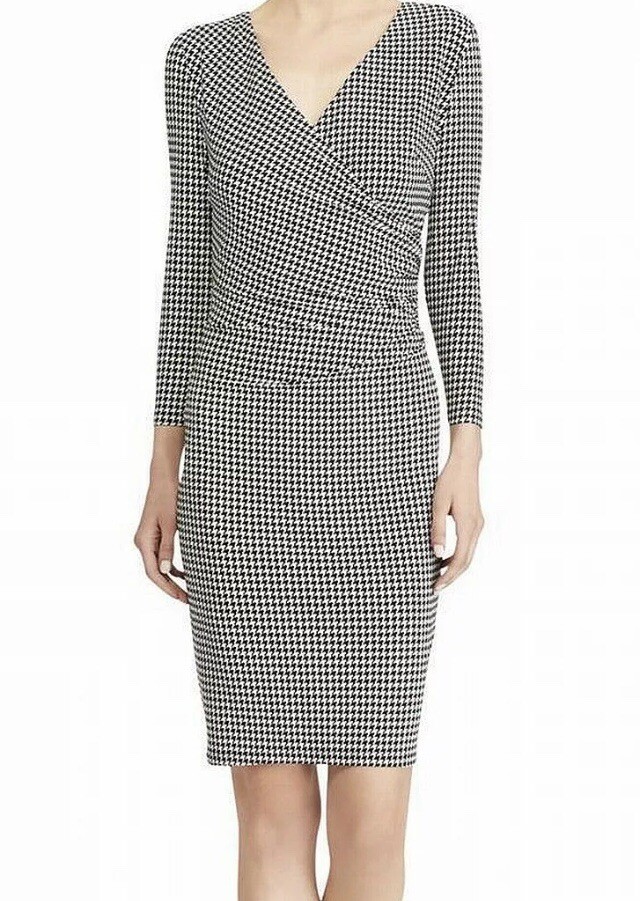 American Living NEW Black White Houndstooth Print! Sheath Dress $79! Sz-4
