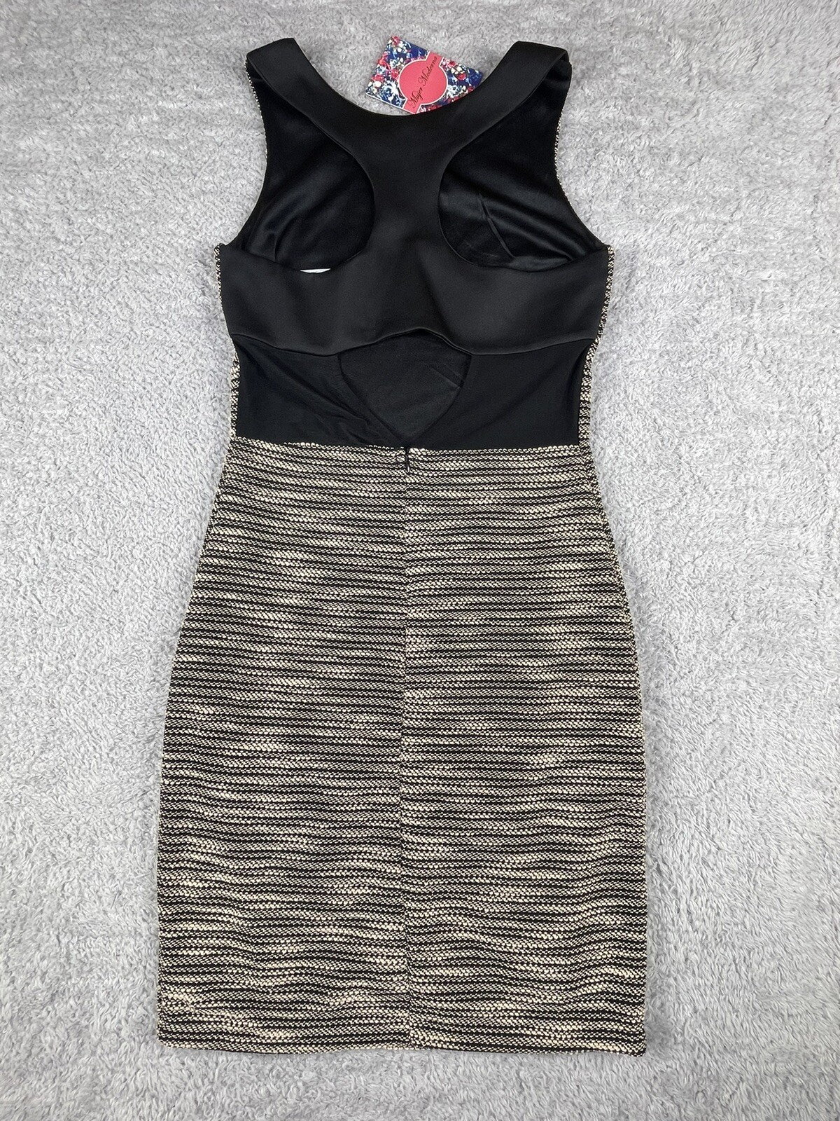 Mujer Moderna NWT Sleeveless Sheath Dress Women’s Size Small Lined Black White