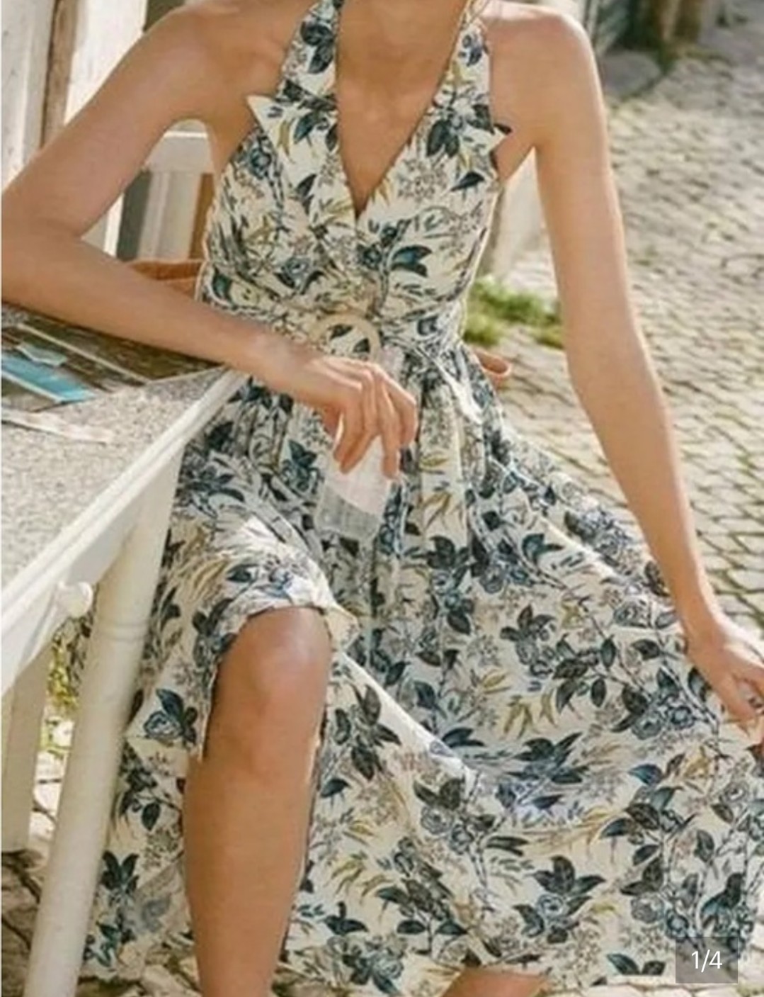 NWT Tuckernuck Larkspur Blue Chintz Lena Floral Blue Linen Blend Dress Sz 12