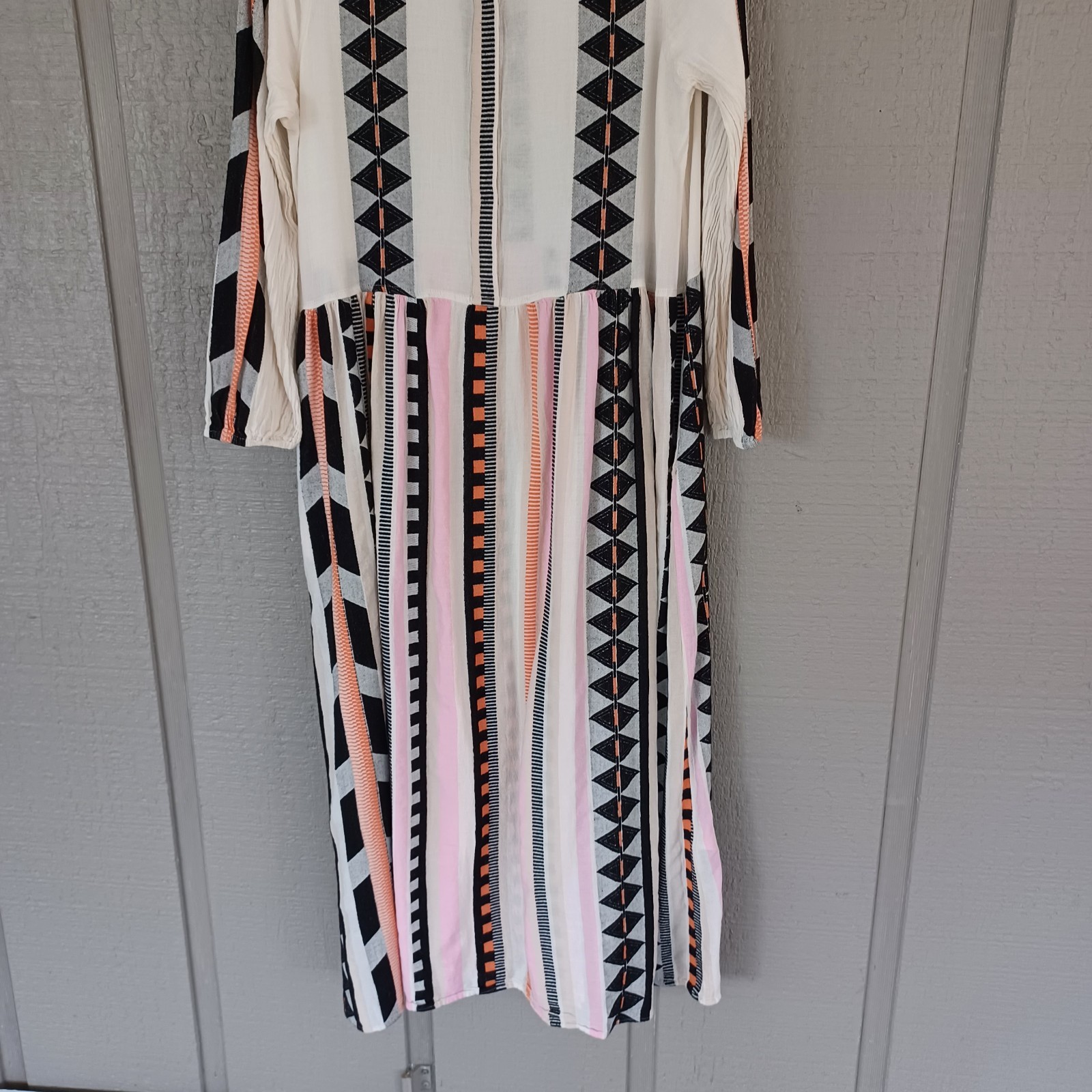 Anthropologe Devotion Twins Long Sleeve Dress Size M Women Boho Cotton Pockets