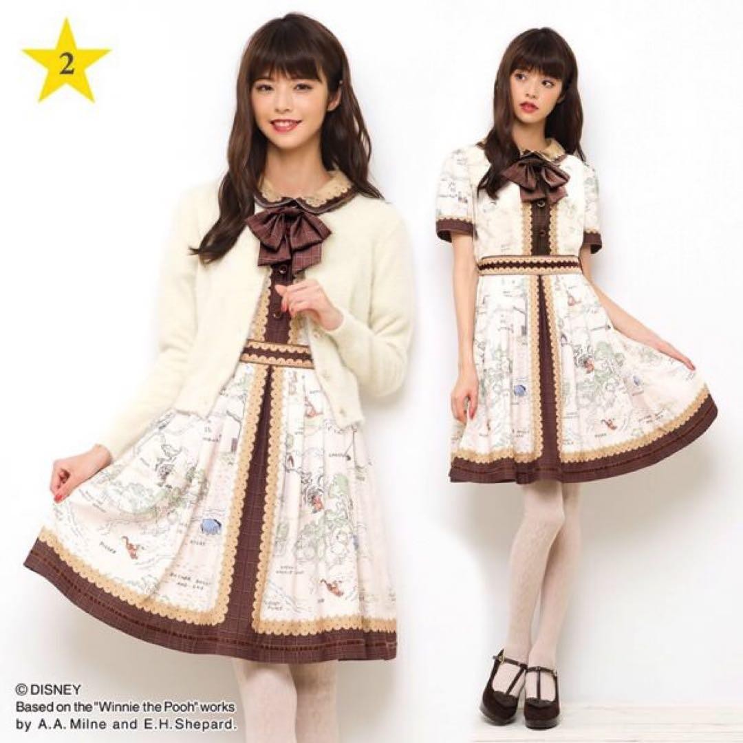 Secret Honey Disney Winnie the Pooh Half Sleeve Dress One Piece Gothic Lolita