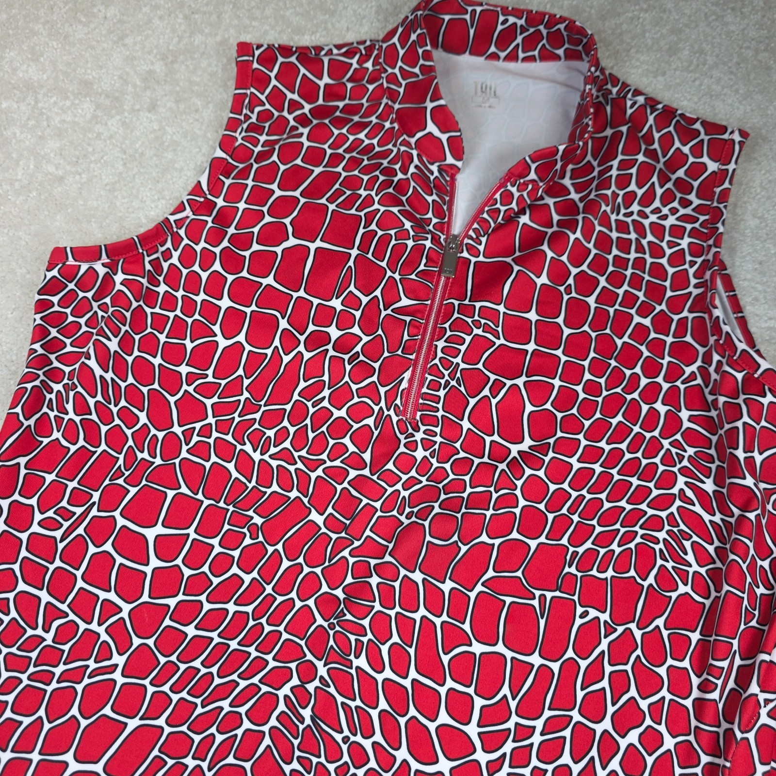 Tail Activewear Golf Dress Womens M Red White Exotic Reptile Sleeveless Stretch